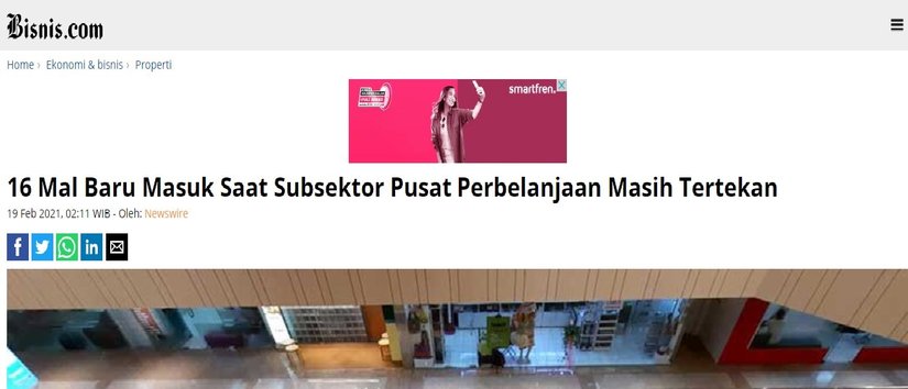 16 Mal Baru Masuk Saat Subsektor Pusat Perbelanjaan Masih Tertekan | KF Map – Digital Map for Property and Infrastructure in Indonesia